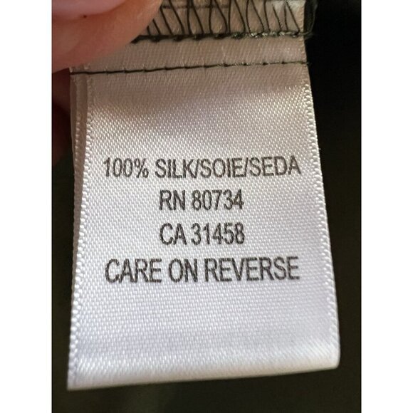 Vintage Y2K BCBGMaxAzria army green halter silk empire waist dress boho 10 beads - Picture 6 of 10